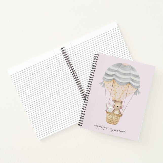 Pink My Pregnancy Woodland Animals Journal (Inside)