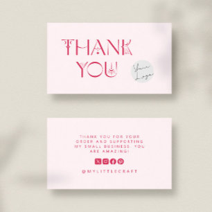 Pink Mystical Thank You Small Business Branding Card