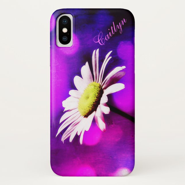 Pink N Amethyst Daisy case *Personalized* (Back)
