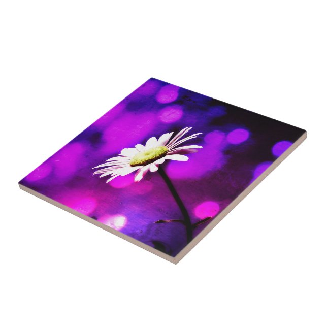 Pink N Amethyst Daisy Tile (Side)