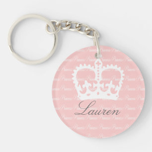 Pink-n-White Princess Keychain