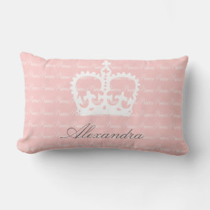 Pink-n-White Princess Lumbar Pillow
