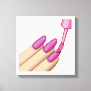 Pink Nail Polish - Emoji Canvas Print