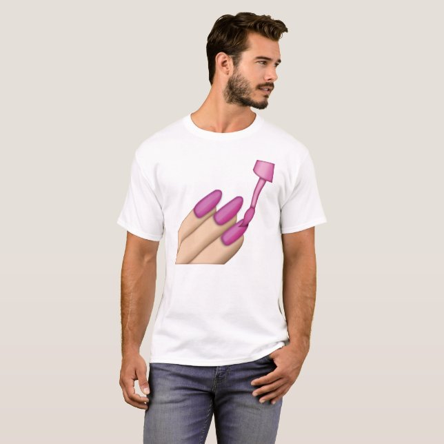Pink Nail Polish - Emoji T-Shirt (Front Full)