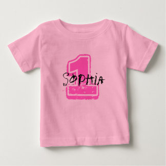 Pink Name and Age Birthday T-shirt