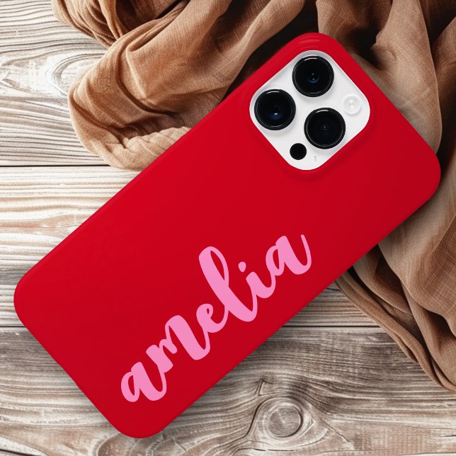 Pink name bold colourful red Case-Mate iPhone case