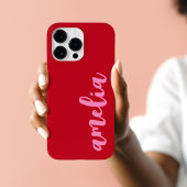 Pink name bold colourful red Case-Mate iPhone case