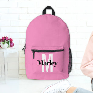 Pink Name Girl Bold Printed Backpack
