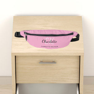 Pink name monogram fanny pack