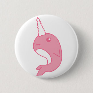 Pink Narwhal 2 Inch Round Button
