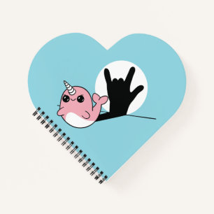 Pink Narwhal ASL I Love You – Deaf Culture Design Notebook