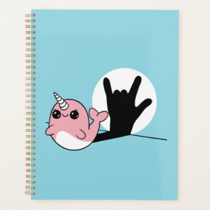 Pink Narwhal ASL I Love You – Deaf Culture Design Planner