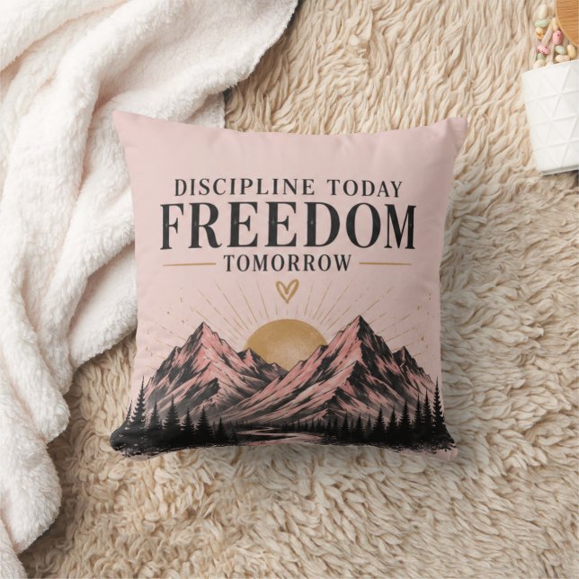 Pink Nature Motivational  Throw Pillow (Blanket)