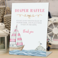 Pink Nautical Baby Shower Diaper Raffle