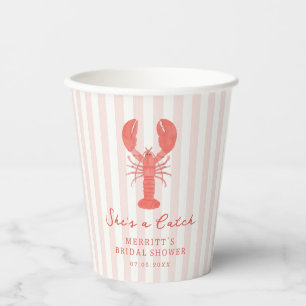 Pink Nautical Lobster Bridal Shower Paper Cups