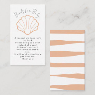 Pink Nautical Stripes Clamshell Baby Girl Shower Enclosure Card