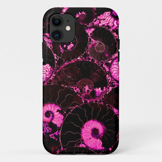 Pink Nautilus fossil shell pattern  Case-Mate iPhone Case (Back)