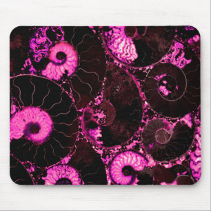 Pink Nautilus pink spiral fossil Mouse Pad
