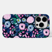 Pink Navy Blue Floral Bouquet Watercolor Pattern C Case-Mate iPhone Case (Back (Horizontal))