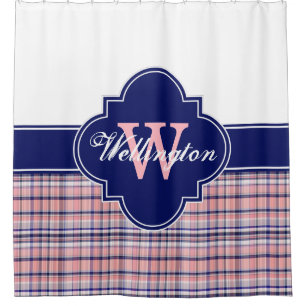 Pink Navy Blue White Madras Plaid 1ICBR Name