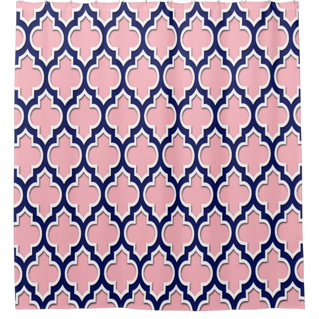Pink Navy Blue White XL Moroccan #4DS (Front)
