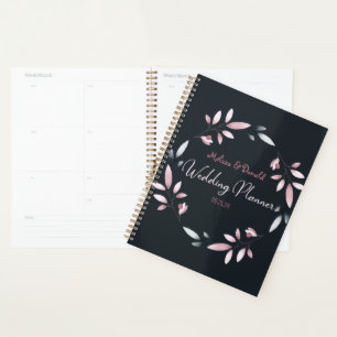Pink Navy Elegant Soft Watercolor Wedding Planner