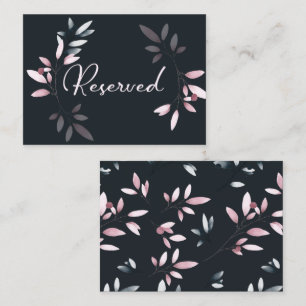 Pink Navy Elegant Watercolor Floral Place Card