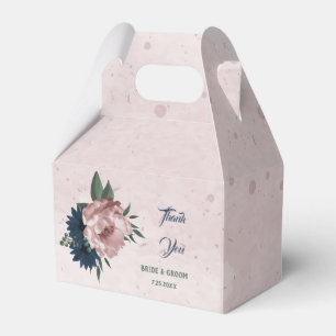 pink & navy flowers botanical wedding favor box
