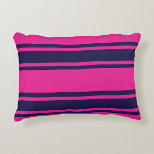 Pink Navy Stripes Accent Pillow