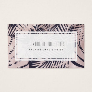 Pink Navy Tropical Stylist Business Cards