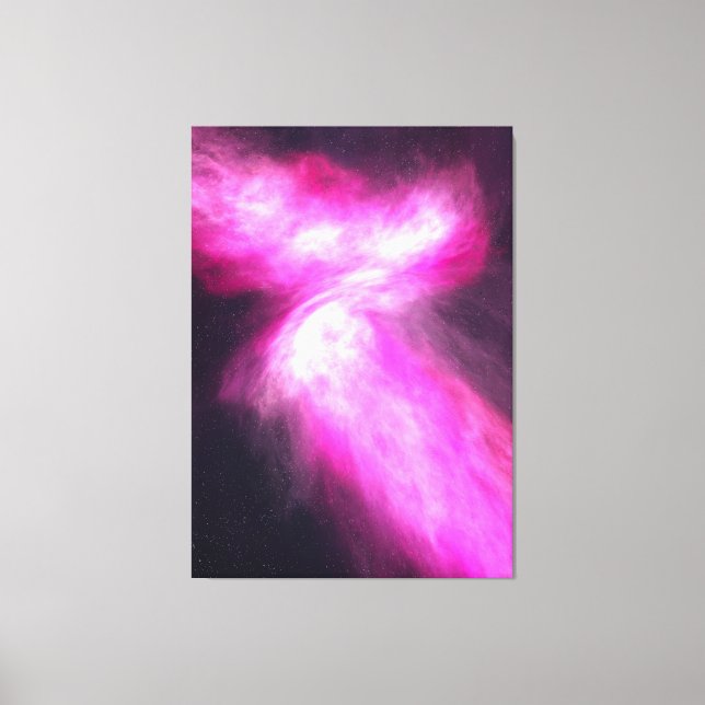 Pink Nebula Galaxy Art Stretched Canvas Print (Front)