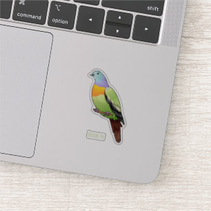 Pink-necked green pigeon bird cartoon illustration