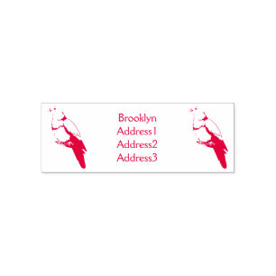 Pink-necked green pigeon bird cartoon illustration self-inking stamp