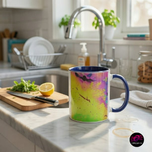 Pink Neon Abstract Paint Splash Mug