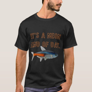 Pink Neon Betta Fish Art - Öreg Harcoshal Design T-Shirt