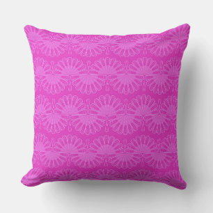 pink neon bright geometric pattern throw pillow