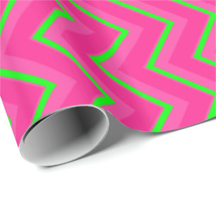 Pink-Neon-Brown-Coll-CHEVRON-04-GIFT WRAP PAPER