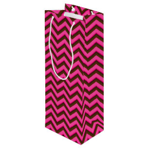 Pink Neon Brown Coll.-CHEVRON 06-WINE GIFT BAG