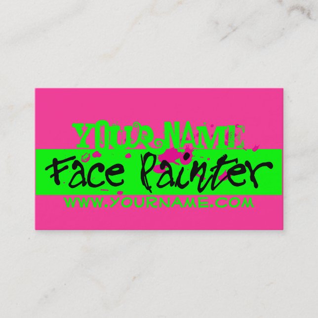Pink Neon Business Card (Front)