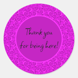 Pink neon  classic round sticker