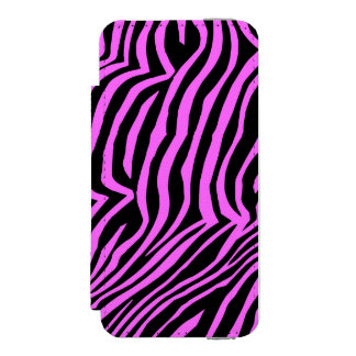 Pink neon colour zebra pattern incipio watson™ iPhone 5 wallet case