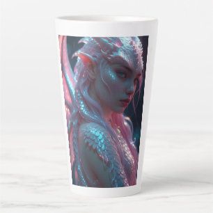 Pink Neon Dragon Girl Mug - Fantasy Dragon Scales 