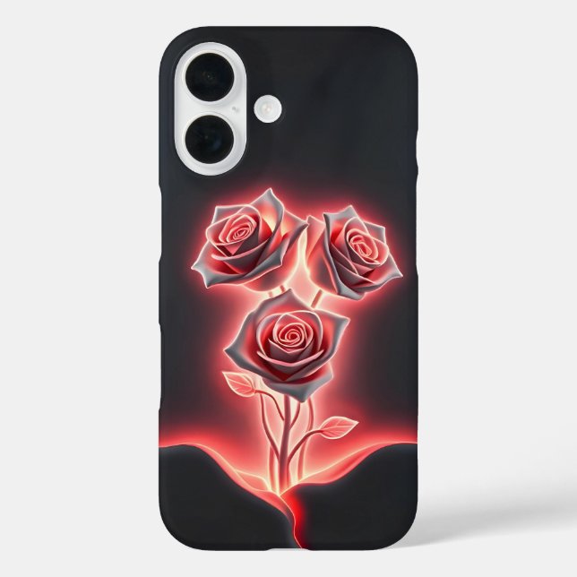 Pink Neon Floral Elegance iPhone Case (Back)