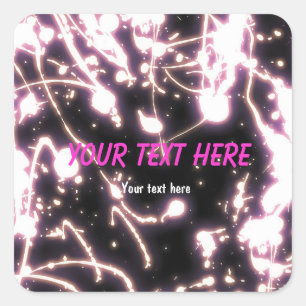 Pink neon glow stick étiquette autocollant