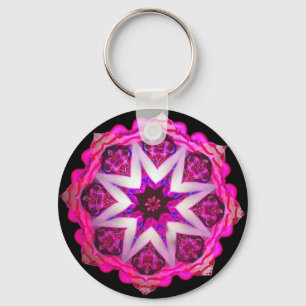 Pink Neon Kaleido-Star Keychain