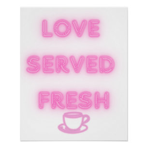 Pink Neon Lights Inspired Art Poster
