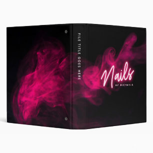 Pink Neon & Smoke Nail Salon/Technician Classic Ro Binder
