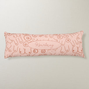 Pink neutral scandinavian pattern body pillow