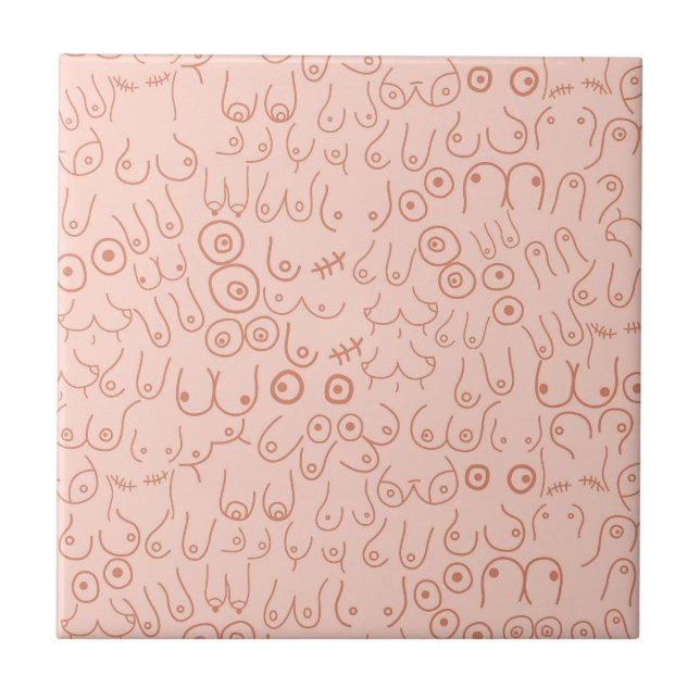 Pink neutral scandinavian pattern tile (Front)