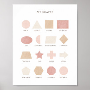 Pink Neutral Shapes Educational Classroom Decor